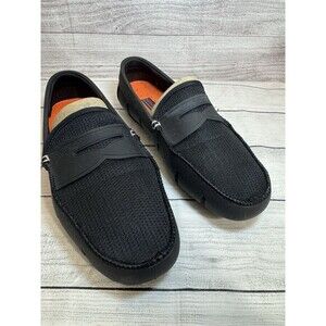 SWIMS Penny Loafer Mens 10 BLACK Slip On Casual Boat Shoes